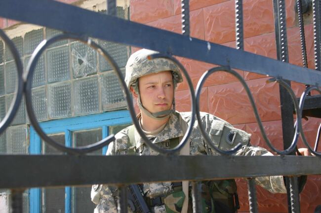 An Oregon National Guard Soldier from B Company, 2nd Battalion, 162nd Infantry, Spc. Michael Brown, of Albany