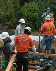 Workers constructing Afghan-Iraqi war memorial in Salem