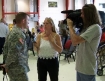 Oregon Guard Captain Stephen Bomar is interviewed by Bonnie King while Tim mans the camera