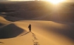 Man walking in desert