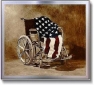 Wheelchair and flag