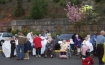 Residents outside the facility while firefighters brought the fire under control.  Photo courtesy: Bill Holmstrom