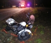 Photo of fatal motorcycle crash scene in Benton County, Oregon, 2-12-08 by Oregon State Police