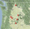 Fire map in Oregon 8-9-08