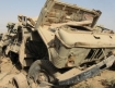 This is what a vehicle looks like after it has been exploded by an IED. 