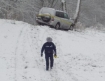 Oregon State Trooper last week near Portland where a vehicle had left the roadway due to snow and ice