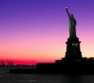 Stateue of Liberty at sunset