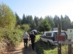 Officers entering the Hods Lane Property