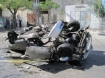 The burned-out skeleton of the car occupied by Muhamad Jamal Nimnim