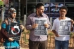 Palestinians protest in the West Bank city of Ramallah in solidarity with the five Palestinian prisoners who are still on hunger strike