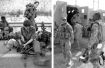 Israeli soldiers in Lebanon, 2006 at left; photo by Dexter Phoenix, and U.S. soldiers in Iraq, 2008; photo by Tim King.