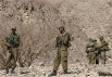 Israeli soldiers are seen near the Israeli-Egyptian border