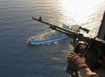 Armed pirate in the waters off Somalia