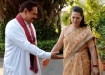 President Rajapakse with Mr. Sonia Gandhi, the President of the Congress