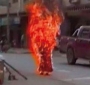 A screen grab of a short clip of Palden Choetso's self-immolation on November 3, 2011 in Tawu region of eastern Tibet.