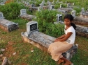 Graves of Tamil Tiger war heroes in Sri Lanka.