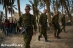 Israeli soldiers patrol in the Ein Hijleh protest camp, Jordan Valley, West Bank, February 5, 2014. (photo: Activestills.org)