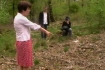 Toos Nijenhuis points out child sacrifice site, near Zwolle, Holland