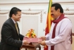 Sri Lankan High Commissioner in England, Chris Nonis and President Majinda Rajapakse