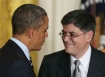 President Barack Obama shakes hands with Jack Lew after his nomination