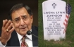 Leon Panetta and the grave of Lavena Johnson