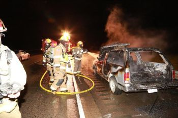 Car fire near Tangent Oregon 4-1-14