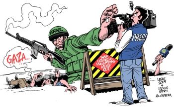 Israeli forces in Gaza and media