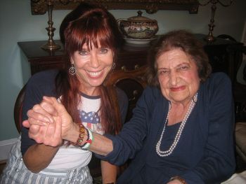 The photo of me with Ms. Helen Thomas sporting her Palestinian flag bracelet and another of the saints, was shot in D.C. on 20 May 2011: