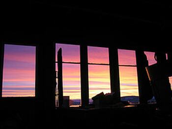 View from the inside of a Mt. Hood fire tower