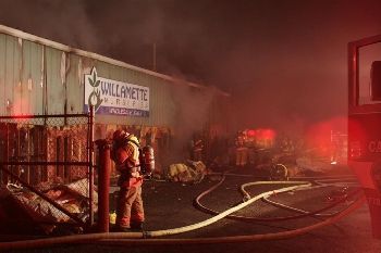 Fire at Canby Nursery in Oregon