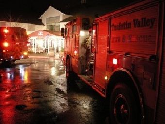 Fire scene in Tualatin, Oregon