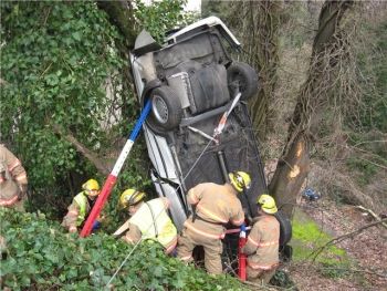 Crash in Milwaukie, Oregon. Photo: Steve McAdoo Clackamas Fire