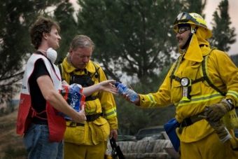 Red Cross volunteer at work