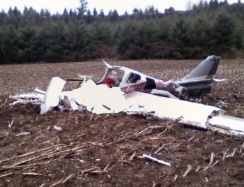 Triple fatal plane crash site in Linn County, Oregon, 2-8-08 