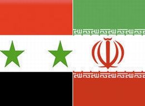 Flags of Syria and Iran