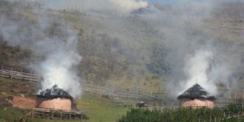 Burning houses in Kenya