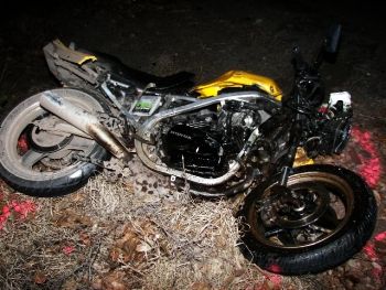 Crashed motorcycle near Hermiston, Oregon 2-24-08