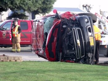 Fire vehicle crash photo by Joy Graves for Salem-News.com