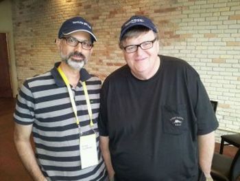 Arnon Goldfinger with Michael Moore Courtesy: algemeiner.com