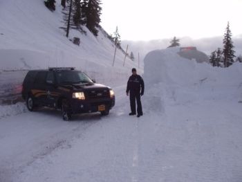 File photo of another recent Santiam Pass closure in Oregon