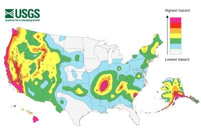 US Earthquake Map