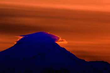 Mount Hood at night