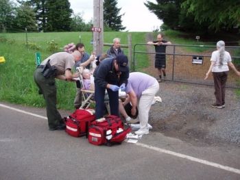 87-year old woman who was attacked by a dog in Oregon, 6-1-08