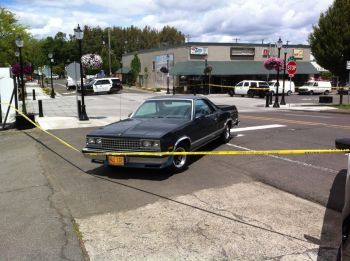 Scene where two girls were struck by a car