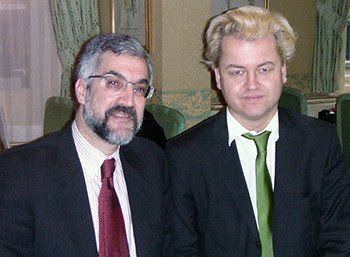 Daniel Pipes (left) shares a photo with Geert Wilders, his PNAC's 