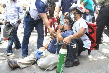 Honduran Red Cross apprehends Venezuelan-Nicaraguan posing as tear gas inhalation victim