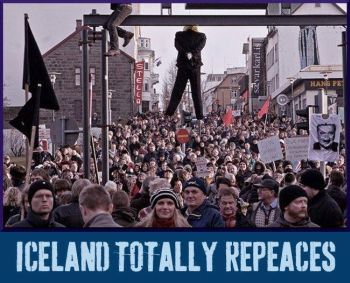 Iceland political demonstration