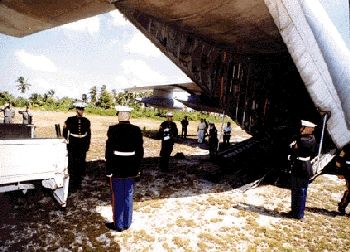 Marine C-130 aircraft used to recover the Marines from Makin.