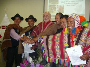 Participants in the signing ceremony for the approval of three new Peruvian conservation areas