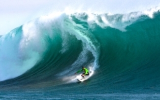 Big wave riding in Chile